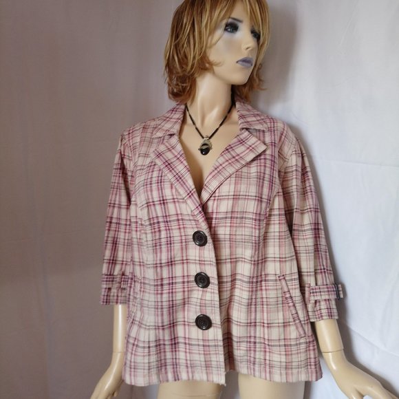 Nwt $76 RELATIVITY Button Down Trench Coat 2X - Picture 3 of 8